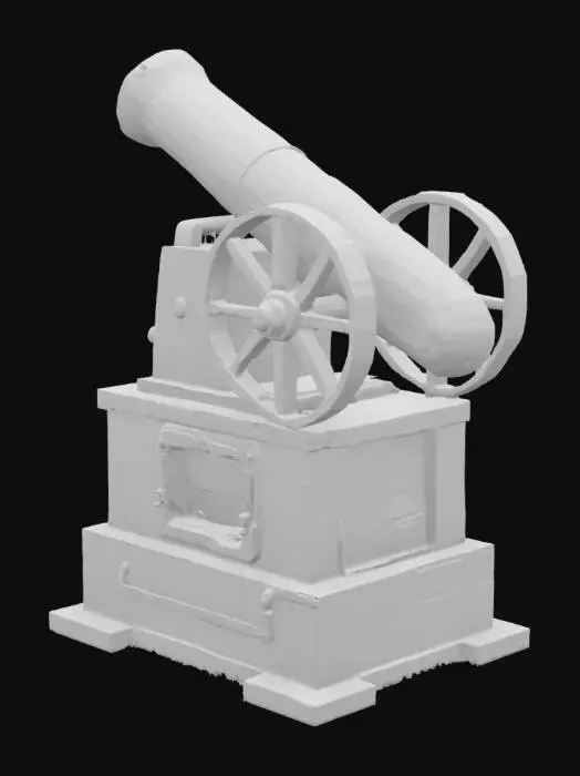 3D model for a field cannon fuse with a furnace.
