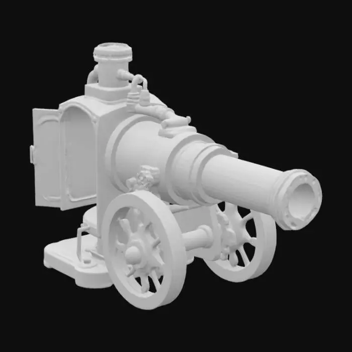 3D model for a field cannon fuse with a furnace.