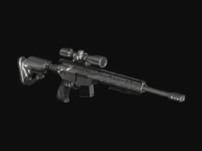 3D model for El francotirador tiene un cañón cilíndrico alargado de aleación negra mate con recubrimiento cerámico. La mira es holográfica, proyectando retículas de precisión. La culata ergonómica absorbe el retroceso con gel. El cargador tubular usa energía cuántica, y los rieles modulares permiten agregar accesorios. La empuñadura texturizada cuenta con sensores biométricos, y el gatillo es ultrasensible