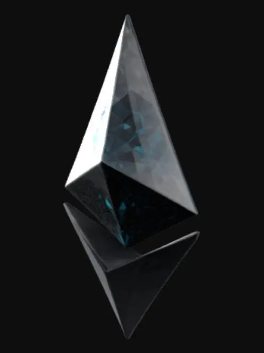 3D model for El logo de Ethereum es un símbolo geométrico minimalista compuesto por un octaedro tridimensional dividido en dos pirámides simétricas. Se representa como un rombo puntiagudo con una apariencia cristalina y facetada. Su diseño sugiere solidez, descentralización y tecnología avanzada. Generalmente, se muestra en tonos grises, negros o azules, evocando modernidad y confianza. Su estructura recuerda a un diamante flotante, reforzando su estética futurista y digital.