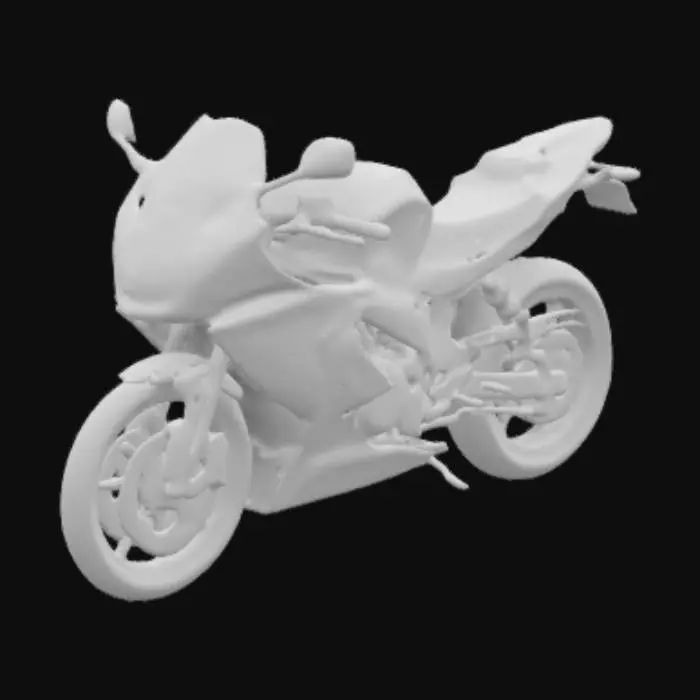 3D model for MOTO YAMAHA R125 DEL 2000 ULTRA REALISTA Y DEFINIDA CON EL COLOR  NEGRO MATE Y LAS PIEZAS DE METAL EN COLOR PLATA