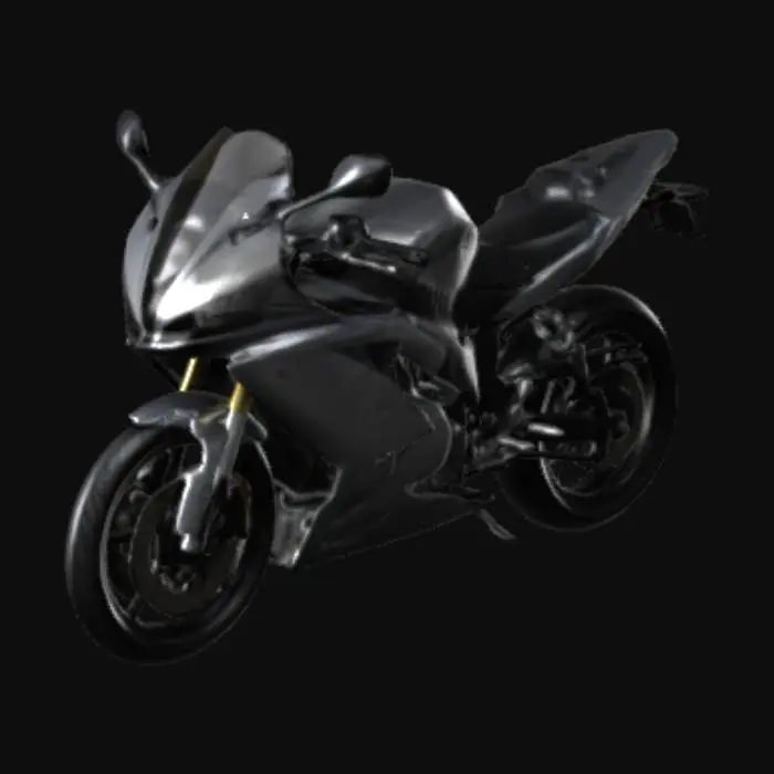 3D model for MOTO YAMAHA R125 DEL 2000 ULTRA REALISTA Y DEFINIDA CON EL COLOR  NEGRO MATE Y LAS PIEZAS DE METAL EN COLOR PLATA