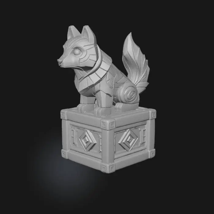 3D model for Wooden Fox Guardian