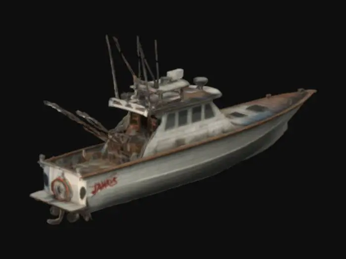 3D model for Floridian Fisher boat inspired by 1975 film JAWS. high quality,very detailed. 4k high quality dark textures.ready for enreal engineering. Ultra octane rendering 