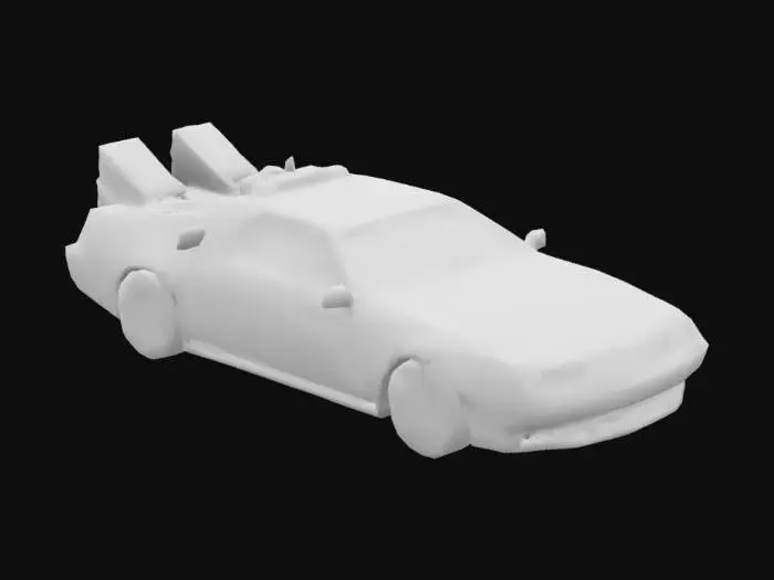 3D model for Very detailed "DeLorean DMC-12 car " in the film " Back to the futur 2" style:1.9,Unreal engineer quality game ready caracter, ultra complex details for OctaneRender .should have a precise sharp edges and well-defined vertices. Ultra-realistic style, high quality.textured 4k:1.9
