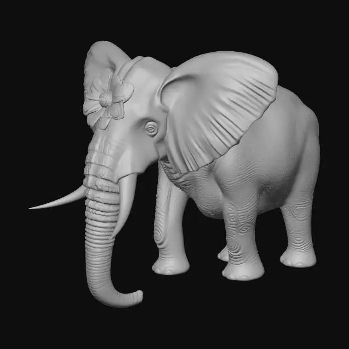 3D model for Winged Elephant in a Blooming Garden