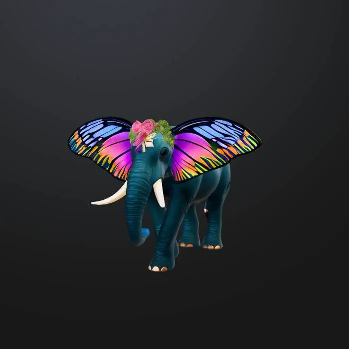 3D model for Rainbow-Winged Elephant in the Jungle