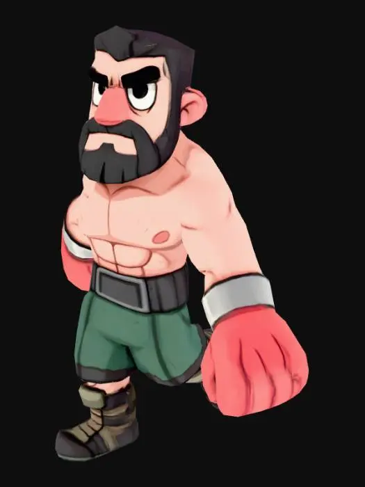 3D model for Boxing Warrior with red gloves