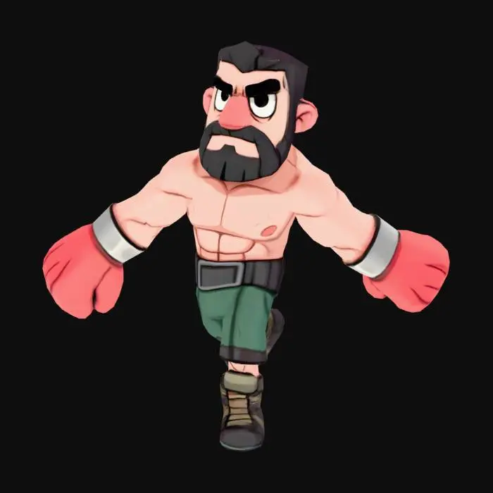 3D model for Boxing Warrior with red gloves