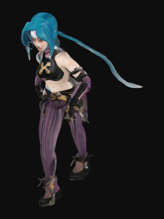 3D model for Blue-Haired Warrior
