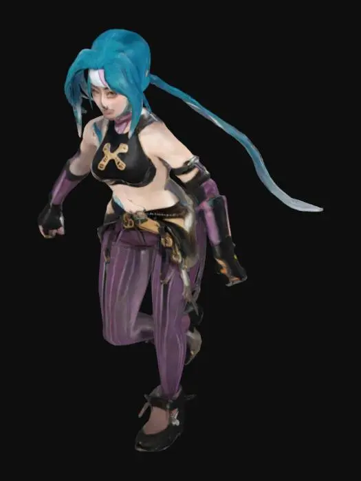 3D model for Blue-Haired Warrior