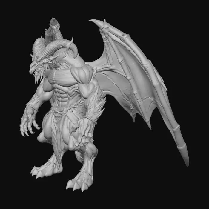 3D model for #villain#, highly detailed model of a dark feral monster demon gargoyle Baphomet, dark red, black skin, a large kaiju demon monster with large pectoral muscles, dominant feral dinosaur species, realistic dinosaur skin, wings, claws, bipedal ungulate Baphomet demon, goat demon with horns, goat skull head, hollow glowing eyes, dark forest creature, monstrous minotaur villain wearing only a loincloth, primal, ancient, paleolithic dinosaur creature, realistic demon with furry hooves, ox tail, taurus demon, male Baphomet form, standing, T-pose