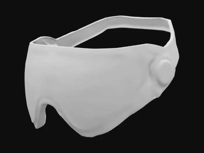 3D model for A cracked cybernetic visor once used for augmented reality, shattered glass and exposed microchips. Sci-Fi, Dystopian, Ultra Realistic.