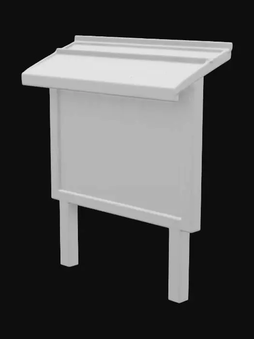 3D model for wooden trail info board ,slanted top, old wooden 