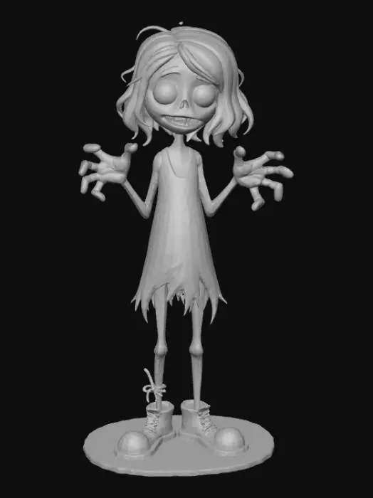 3D model for Зомби , #Halloween2025# Сверхдетализированная девушка зомби, очень красивая, привлекательная, модельная, мультяшная, хеллоуин