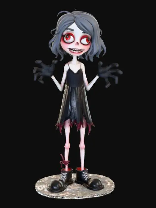 3D model for Зомби , #Halloween2025# Сверхдетализированная девушка зомби, очень красивая, привлекательная, модельная, мультяшная, хеллоуин