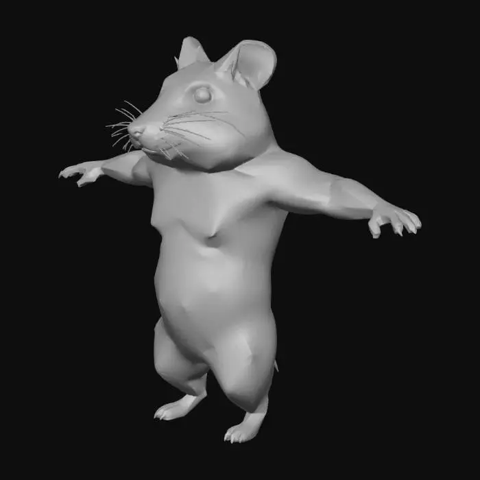 3D model for Polygonal Hamster T-Pose