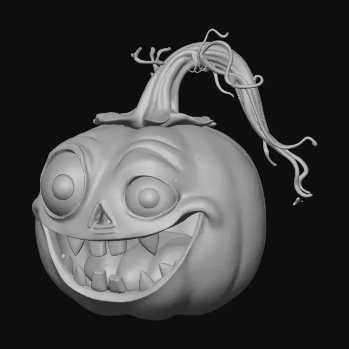 3D model for Граната в форме тыквы, мультяшная, scarry, #Halloween2025#