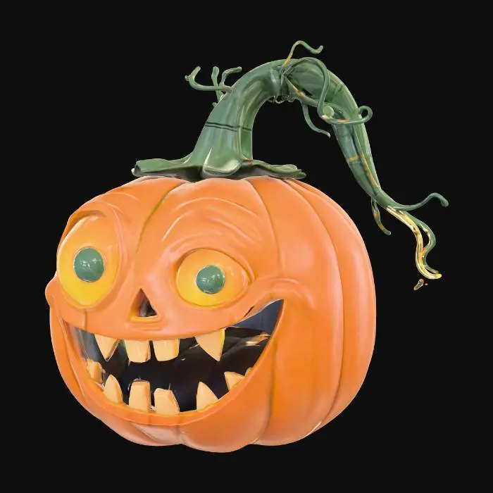 3D model for Граната в форме тыквы, мультяшная, scarry, #Halloween2025#