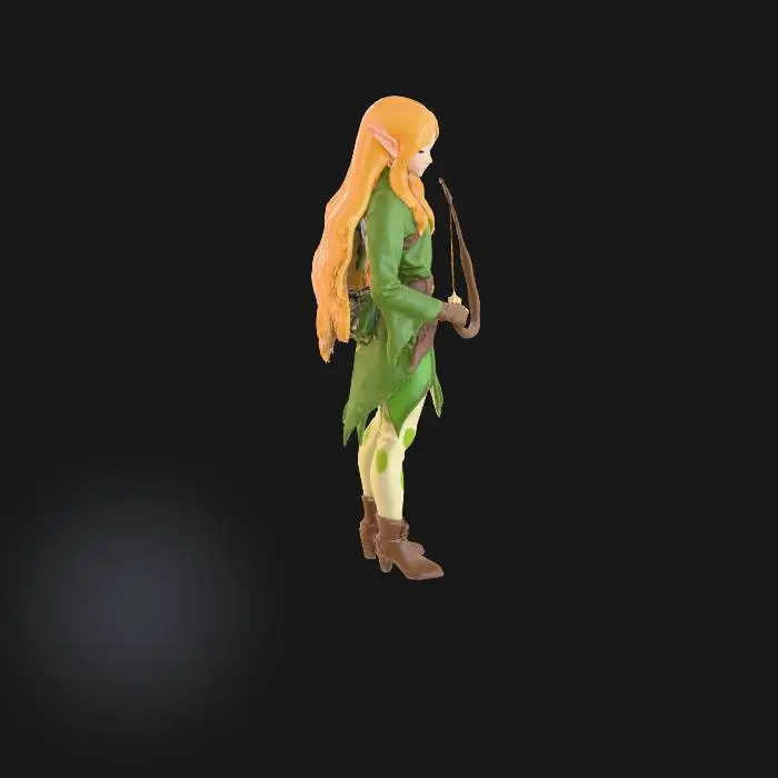 3D model for 나무 밑둥에 기대어 누워있는 엘프 모델을 만들어줘