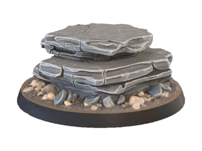Slate Stack on Pebble Base - Warhammer40k 3D model, vytvořený pomocí AI