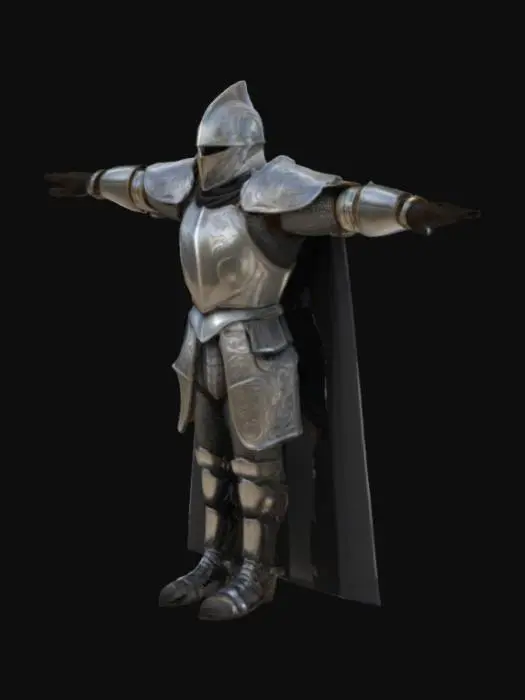 3D model for unreal engine 5, octane render, 8k, highest quality, highly detailed, UHD, high resolution, cool, badass, masterfully crafted, amazingly stunning, T-POSE, 
knight, only armor, no swords