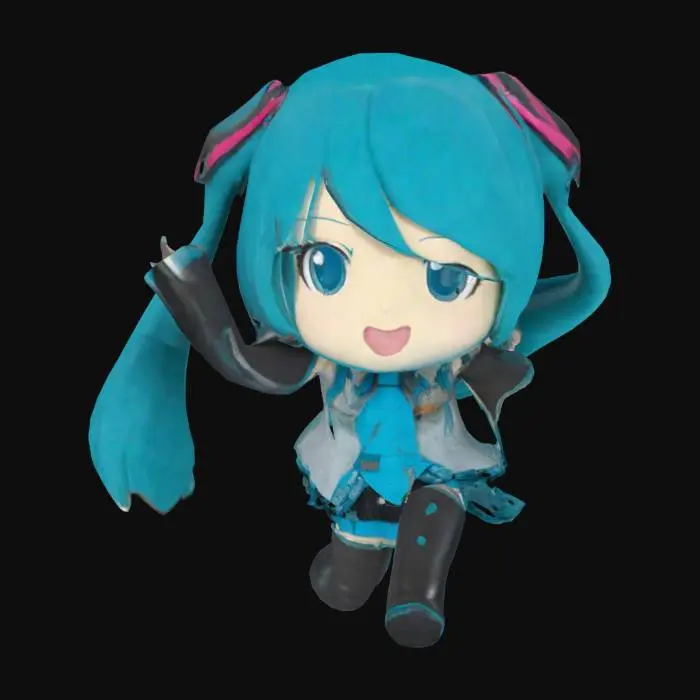 3D model for Chibi Character with Blue Hair
