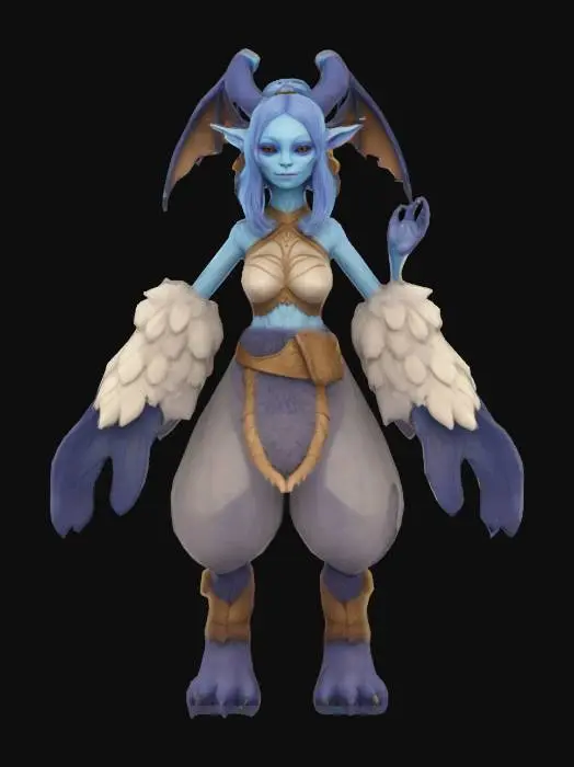 3D model for Mystical Skyward Guardian, front t posed