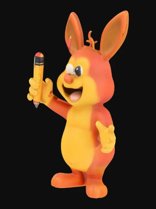 3D model for a small figurine that serves as a pen holder. It should hold its hands out in front of it so that a pen can be placed on it
