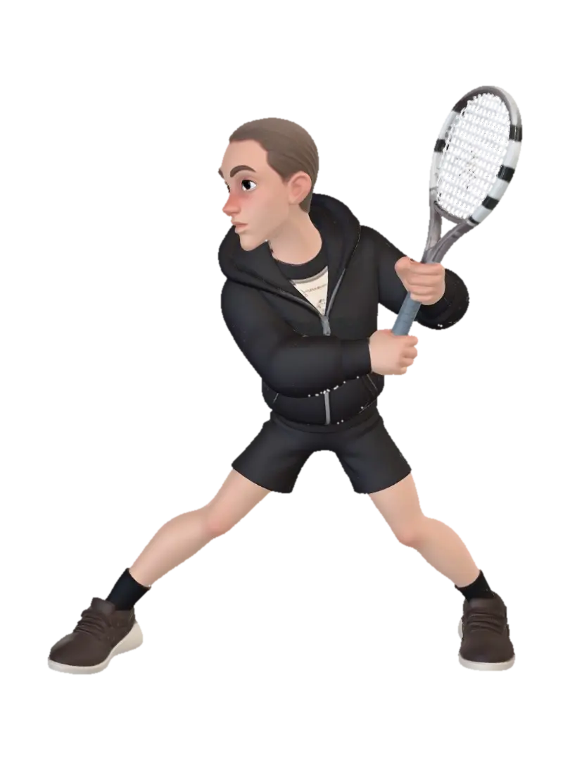 3D-модель Two-Handed Backhand Tennis Swing, сгенерированная ИИ