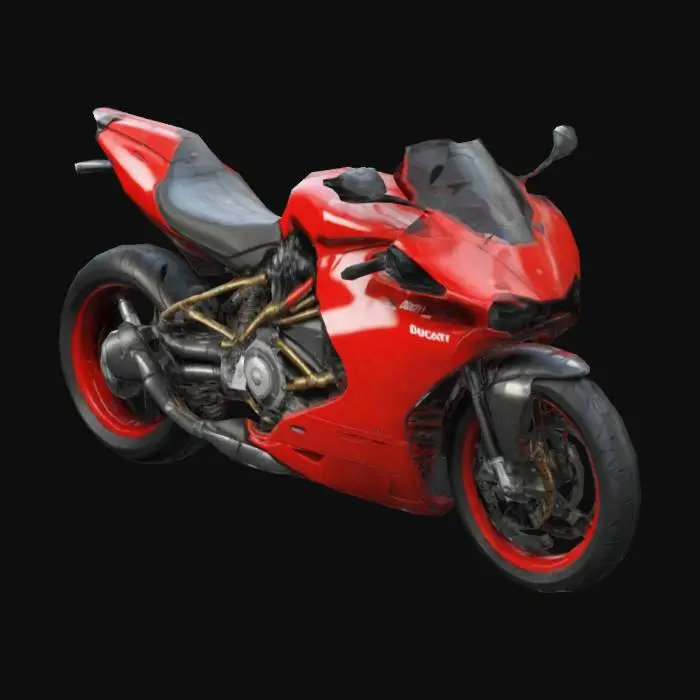 3D model for scifi cycle, ducatti style with wigs and rudder, 8k highly realist with articulated parts throughout
