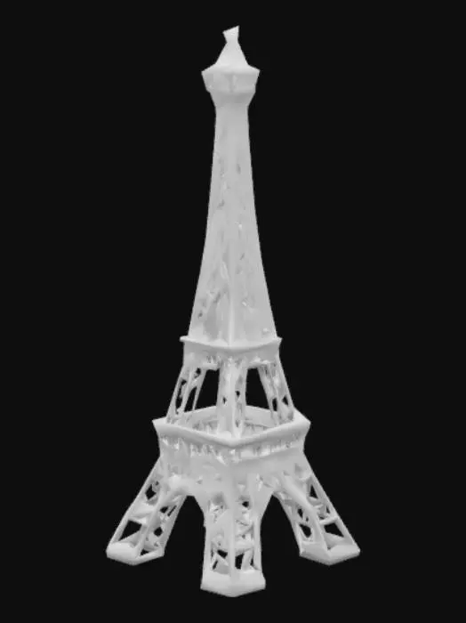 3D model for [Paris], #AroundTheWorld# the Eiffel Tower built out of a croissant fantasy high quality texture 