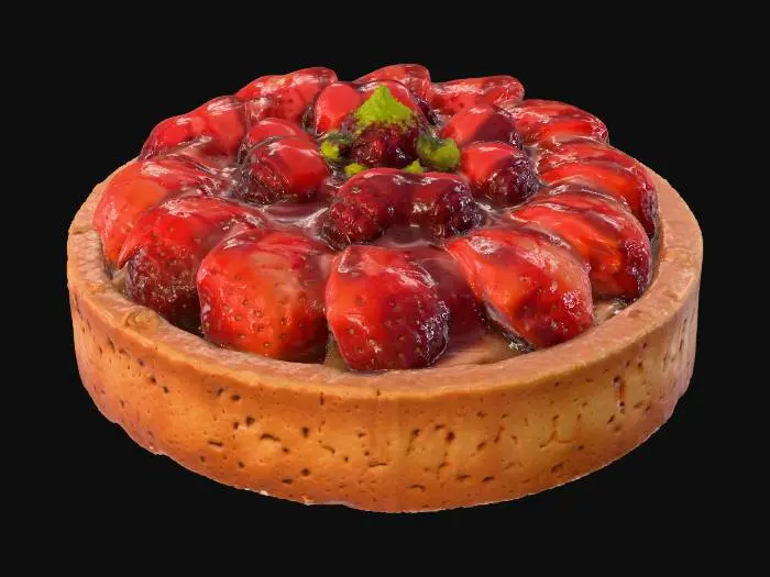 3D model for Strawberry Raspberry Glazed Tart