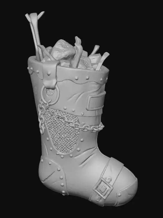 3D model for Naughty Stocking Boot, #Christmas2025#