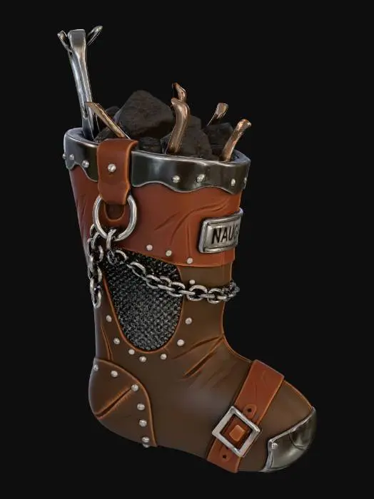 3D model for Naughty Stocking Boot, #Christmas2025#