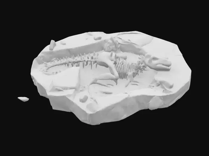 3D model for #aroundtheworld# [greenland] dinosaur fossils in a frozen arctic sea of icebergs 