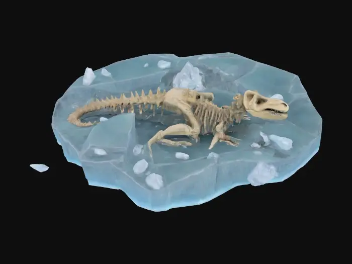 3D model for #aroundtheworld# [greenland] dinosaur fossils in a frozen arctic sea of icebergs 