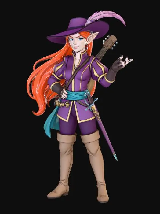 3D model for Violet Minstrel