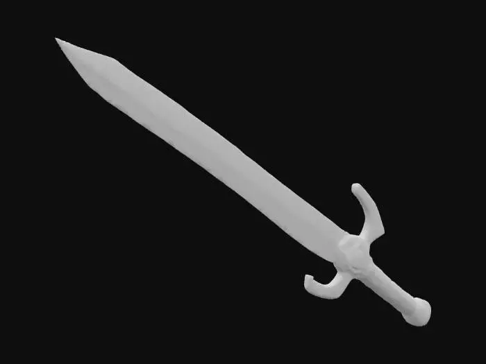 3D model for épée a une main d'une longueur de 100cm avec une lame verte un petite peu translucide un garde verte aussi et un manche en bois 