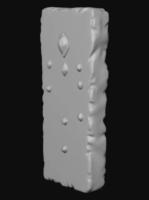 3D model for una piedra con jeroglíficos y piedras preciosas
