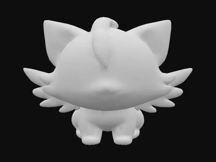3D model for anime like pokemon, cute animal spiritual pets. fantasy, chibi baby, fantasy, elemental. Wings
