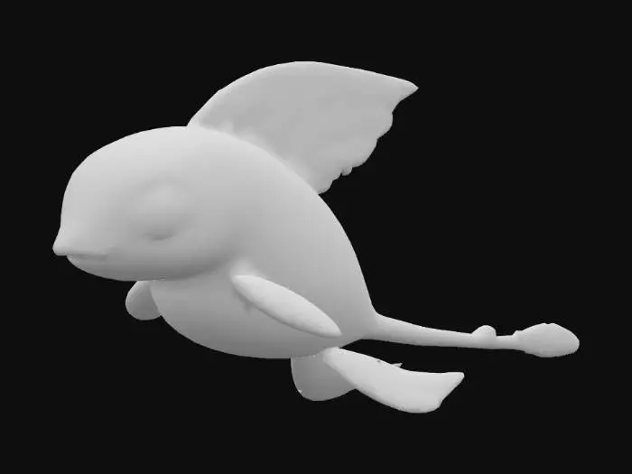 3D model for anime like pokemon, spiritual pets. fantasy,Stylized, epic and cute ocean mythical creature,