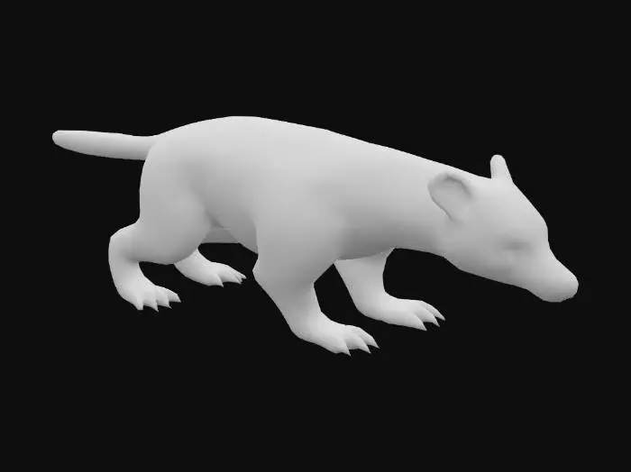 3D model for south african Honey Badger, anime like pokemon, spiritual pets. fantasy,Stylized, epic and magestic south african Honey Badger. fierce, mature, black and white badger