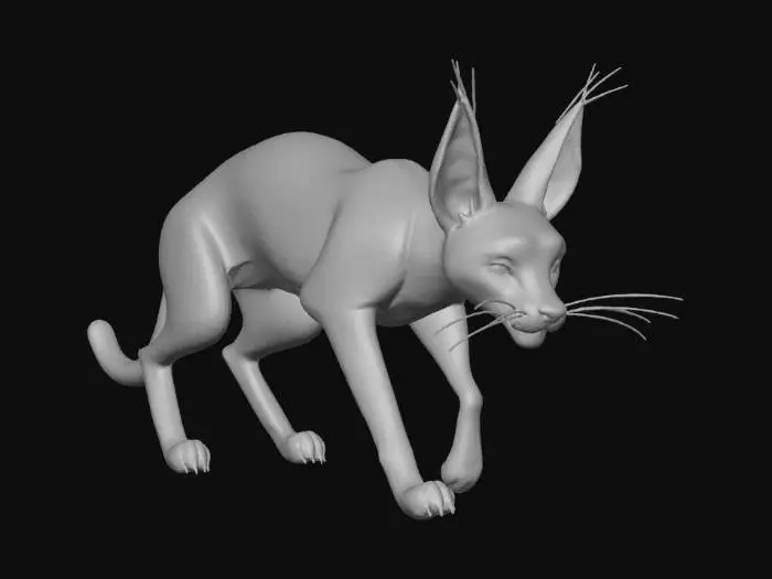 3D model for stylized 3D Caracal