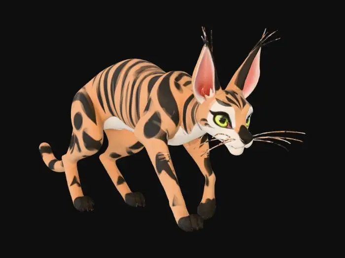 3D model for stylized 3D Caracal