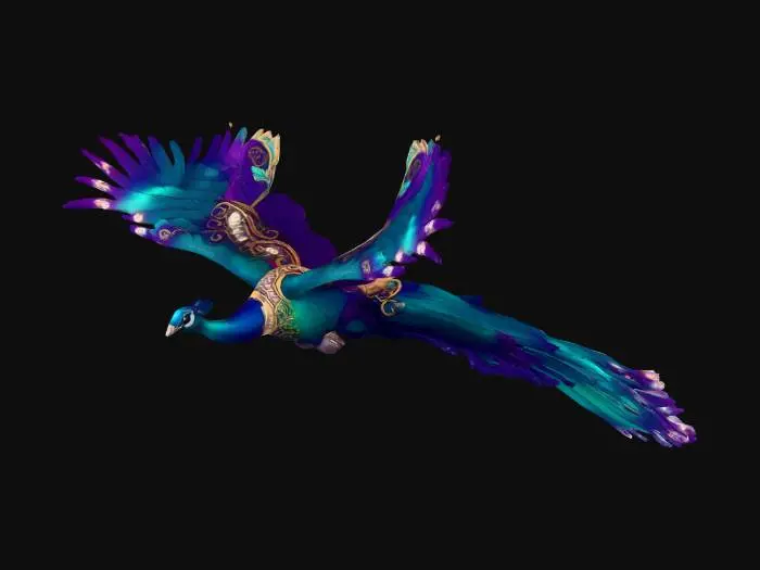 3D model for Peacock in Flight
