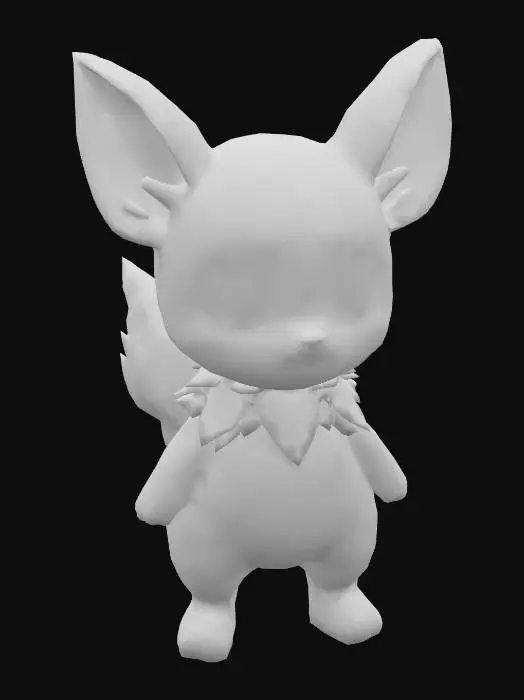 3D model for anime like pokemon, cute animal spiritual pets. fantasy, chibi baby
