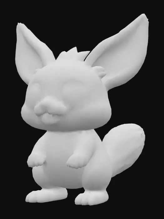 3D model for anime like pokemon, cute animal spiritual pets. fantasy, chibi baby, fantasy, elemental. jerboa kangoroo. adult