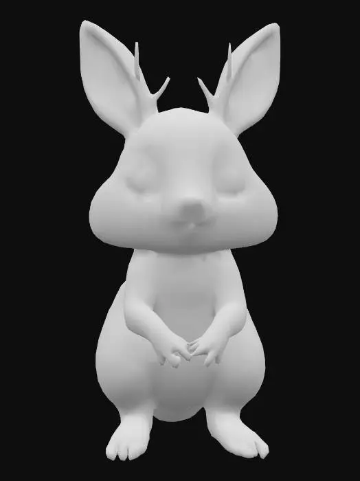 3D model for anime like pokemon, cute animal spiritual pets. fantasy, chibi baby, fantasy, elemental. Ice elemental jerboa kangoroo. adult