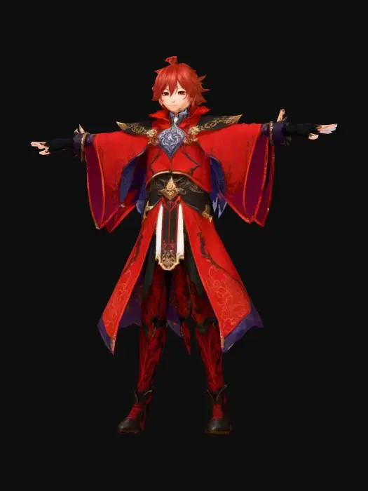 3D model for Anime Costume, genshing impact, legend of neverlad, ragnarok online style. short hair. cute and epic